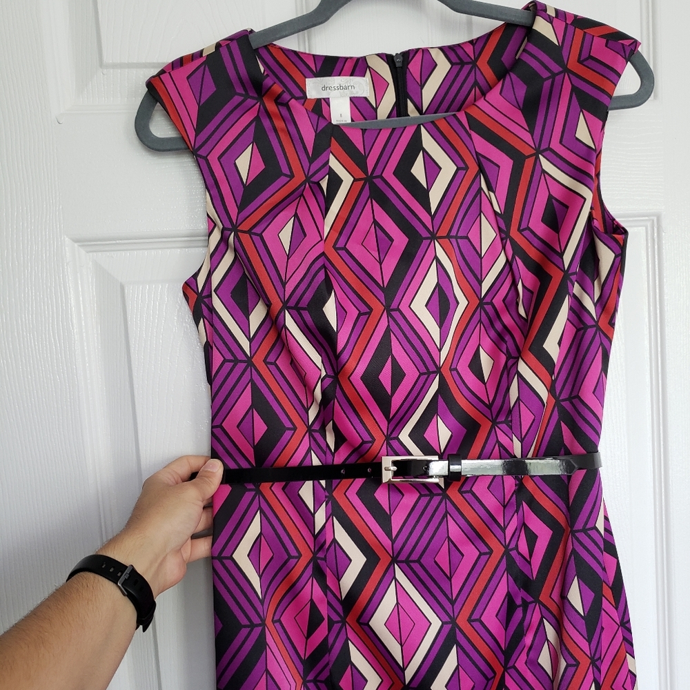 Dressbarn Bright Geometric Dress - Picture 3 of 6